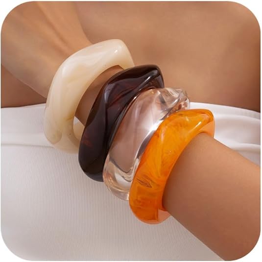 Sculptura Acrylic Statement Bangle